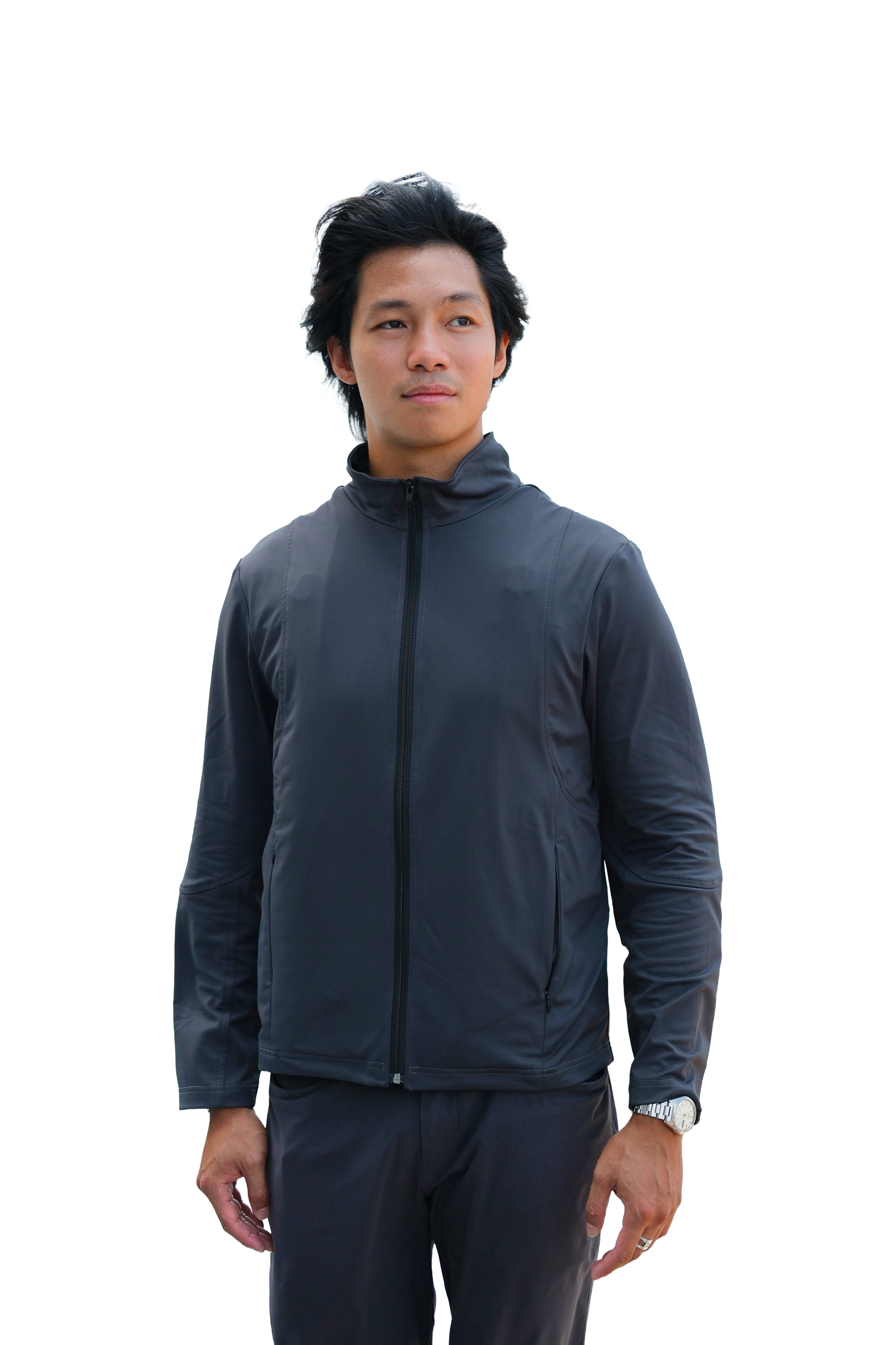 Jeremy wearing the Tactus jacket facing forward